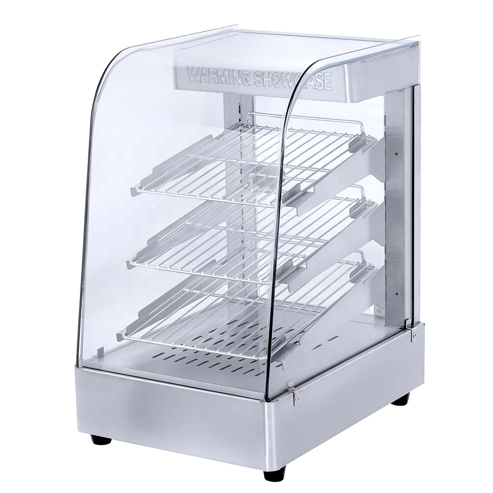 Snacks Food Warmer - @ # 2025年式業務用電気式鶏肉保温ディスプレイウォーマー小型シルバーガラス製スナック温かい食品保温庫温度調節ディスプレイ付き