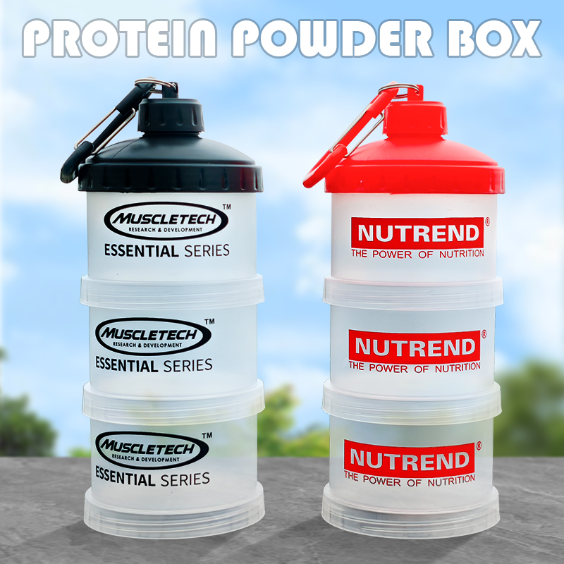 Healthy Snacks Food - 3層ポータブルプロテインパウダーボックスファンネルパウダーボックスフィットネスサプリメントボトル個々の層ストレージ薬箱スナックジャー