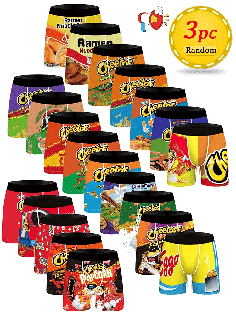 3 個ランダムスナック漫画パターンデザインメンズブリーフ快適 - Dry Food Snacks のレビューと価格