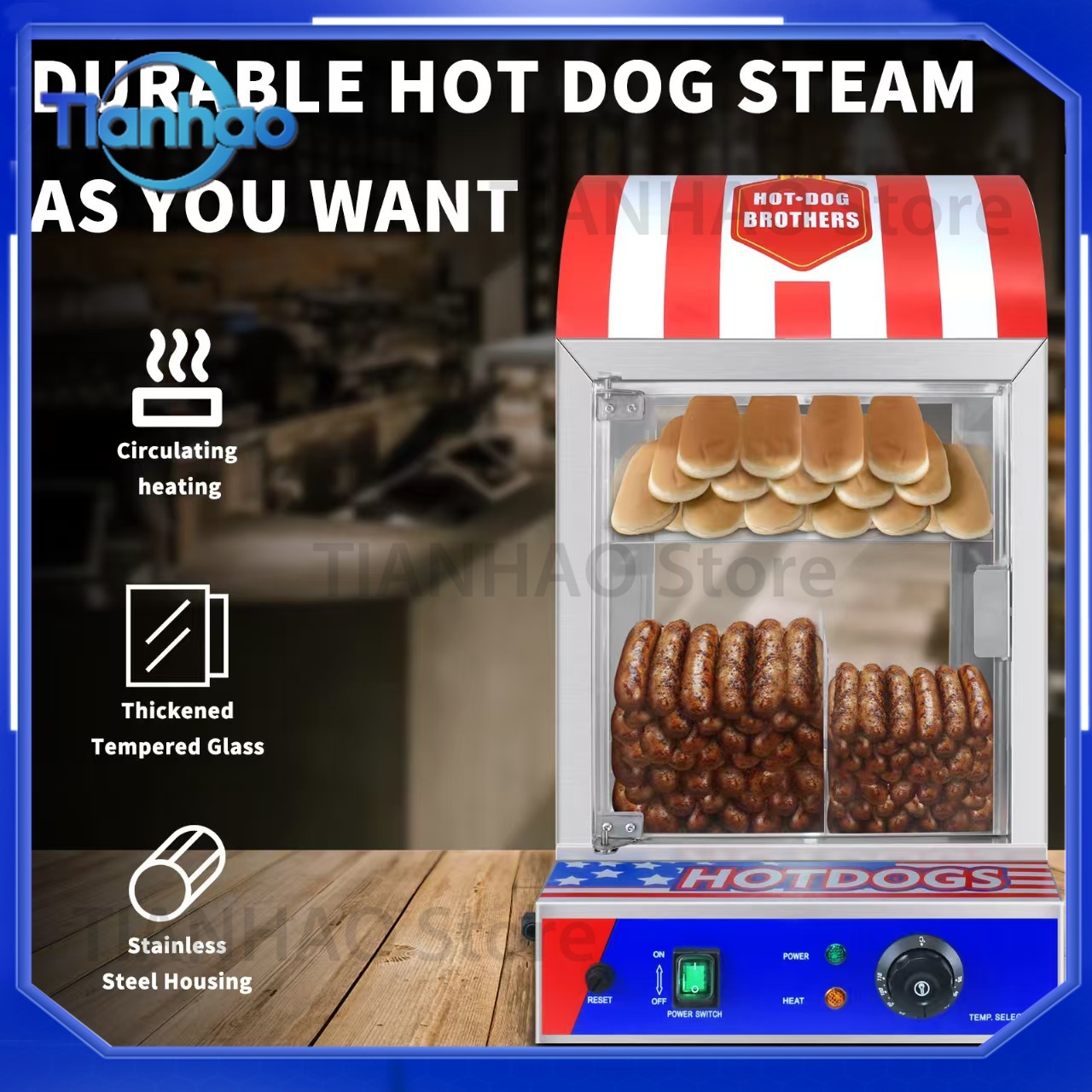 業務用自動ホットドッグバンズウォーマー、レストラン、ホテル、 - Snacks Food Warmer のレビューと価格