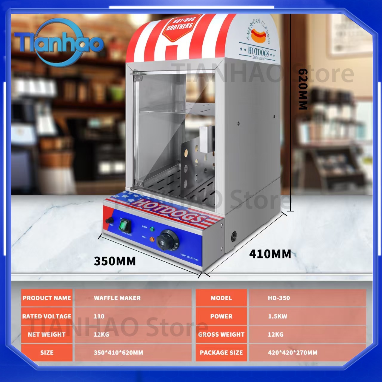 業務用自動ホットドッグバンズウォーマー、レストラン、ホテル、 - Snacks Food Warmer のレビューと価格