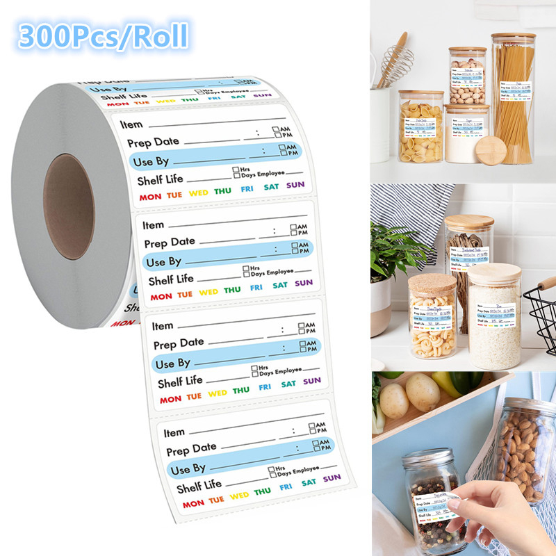 ^300枚/ロール キッチン日付食品ステッカーラベル 文房具 - Candy Sour Strip のレビューと価格