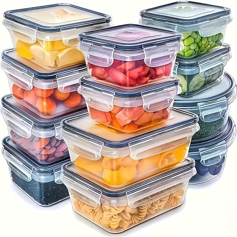 4個セット 透明食品保存容器 スナップ蓋付き、果物、野菜、パ - Dry Food Snacks のレビューと価格