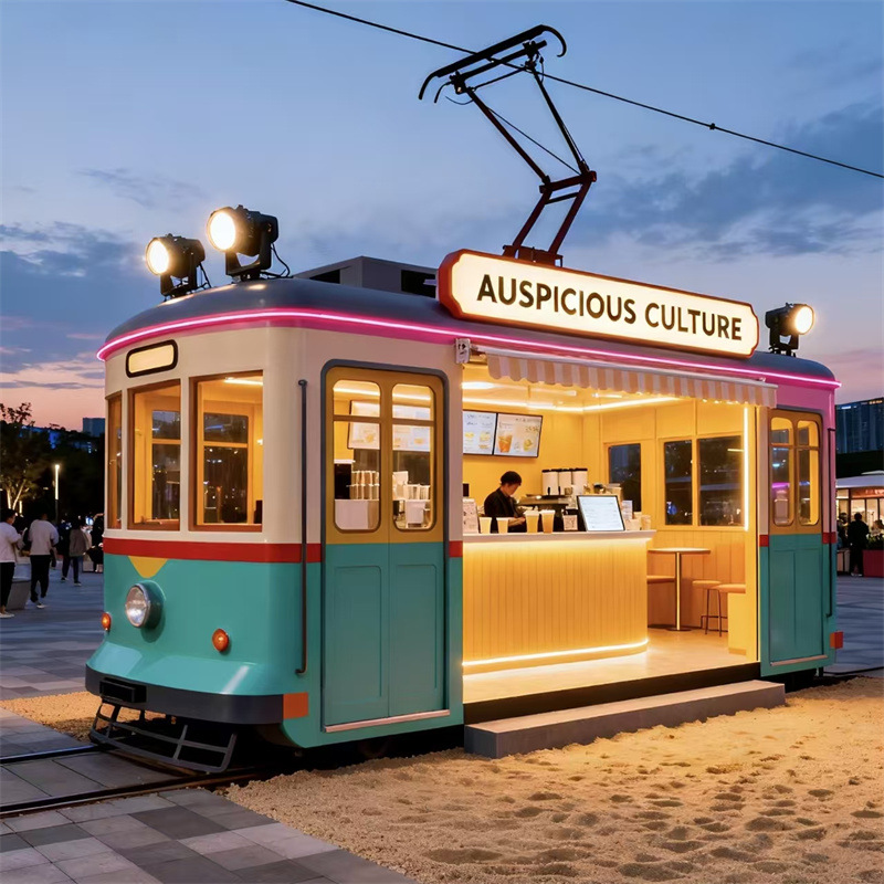 【新デザイン】ヨーロッパ風ヴィンテージ路面電車フードカート、 - Snacks Food Stall のレビューと価格