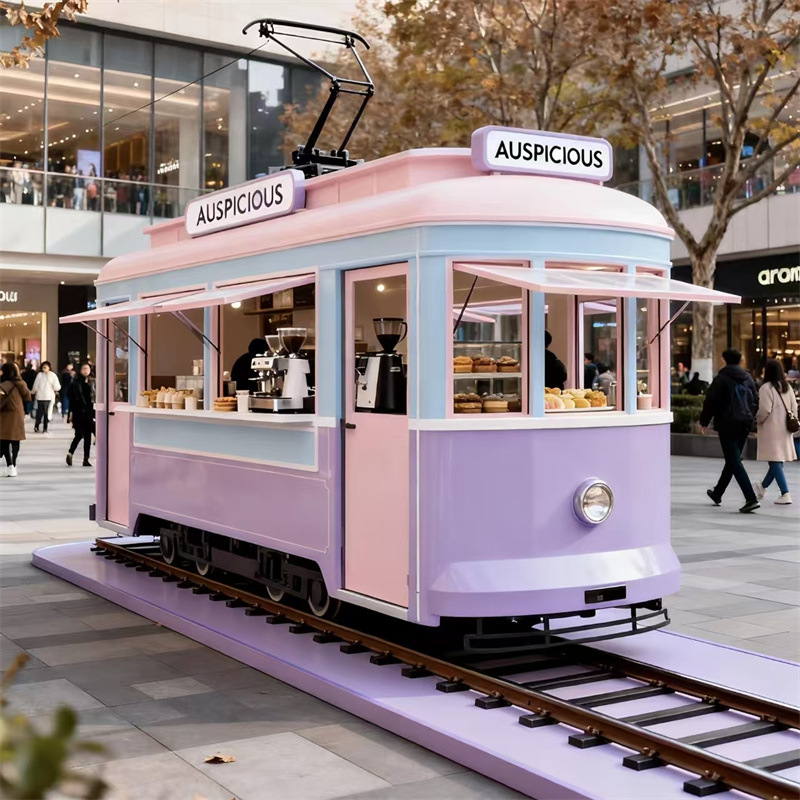 【新デザイン】ヨーロッパ風ヴィンテージ路面電車フードカート、 - Snacks Food Stall のレビューと価格