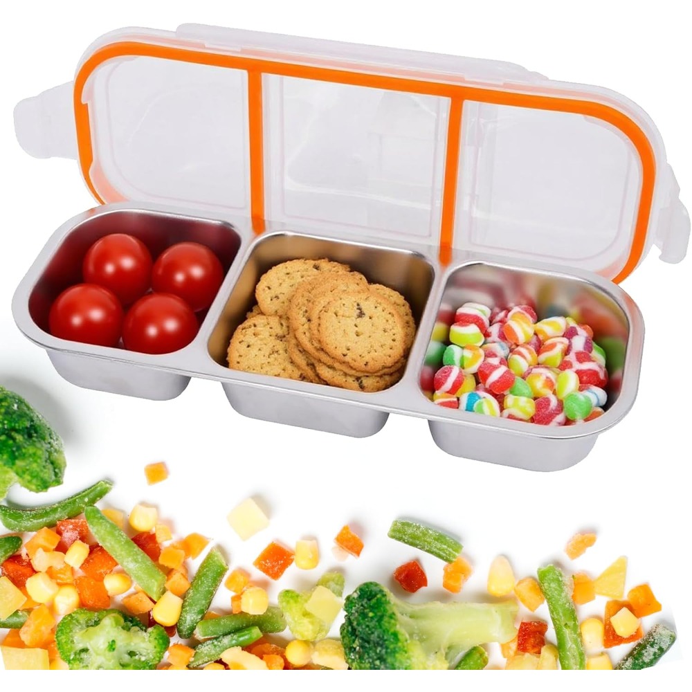 ステンレス製スナック容器 蓋付き 再利用可能な調味料収納ボッ - Food Snacks For Hiking のレビューと価格