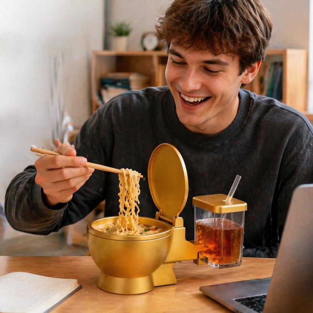 トイレ型ラーメンボウルセット、内蔵ドリンクカップとストローデ - Food Snacks Drinks のレビューと価格